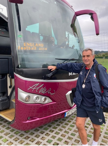 Stuart Langworthy with England Bus